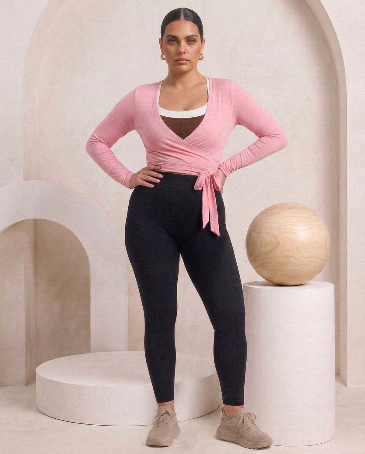 Pink wrap, full body, eucalyptus fibre activewear by WEARTH India Pink wrap, full body, eucalyptus fibre activewear by WEARTH India