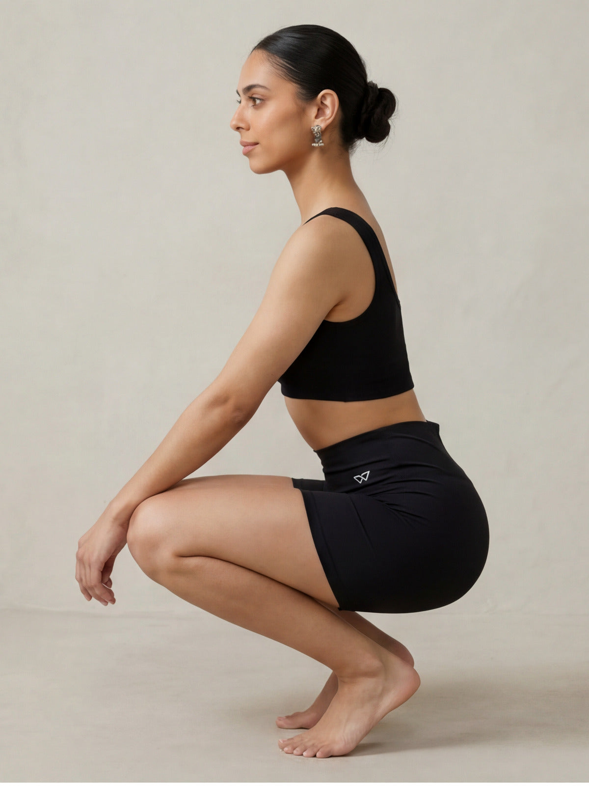 PDP:Black-04, black biker shorts β plant-based eucalyptus activewear by WEARTH India PDP:Black-04, black biker shorts β plant-based eucalyptus activewear by WEARTH India