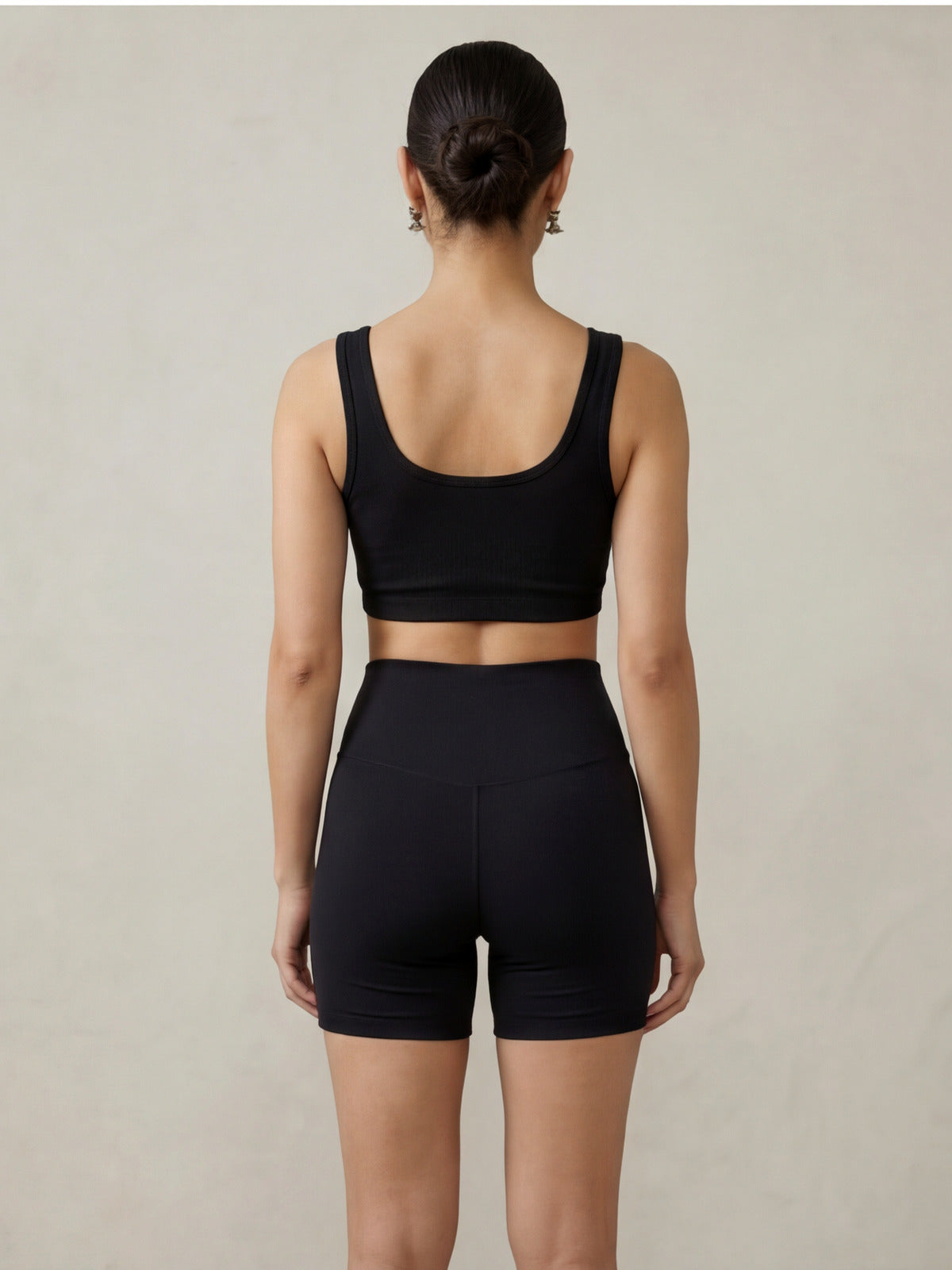 PDP:Black-05, black biker shorts β plant-based eucalyptus activewear by WEARTH India PDP:Black-05, black biker shorts β plant-based eucalyptus activewear by WEARTH India