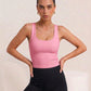 Pink tank, front, eucalyptus fibre activewear by WEARTH India