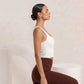 White tank, side, eucalyptus fibre activewear by WEARTH India