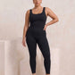 Black tank, full body, eucalyptus fibre activewear by WEARTH India