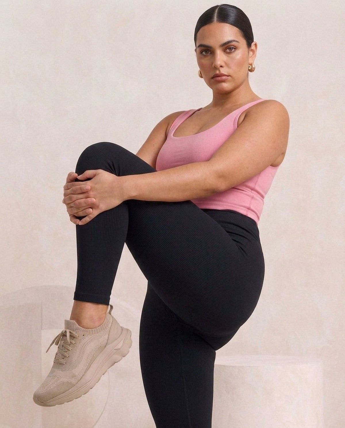 Pink tank, knee, eucalyptus fibre activewear by WEARTH India