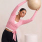 Pink wrap, with ball, eucalyptus fibre activewear by WEARTH India