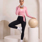 Pink wrap, standing, eucalyptus fibre activewear by WEARTH India