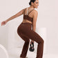 Brown bralette and flare, second kettlebell, eucalyptus fibre activewear by WEARTH India