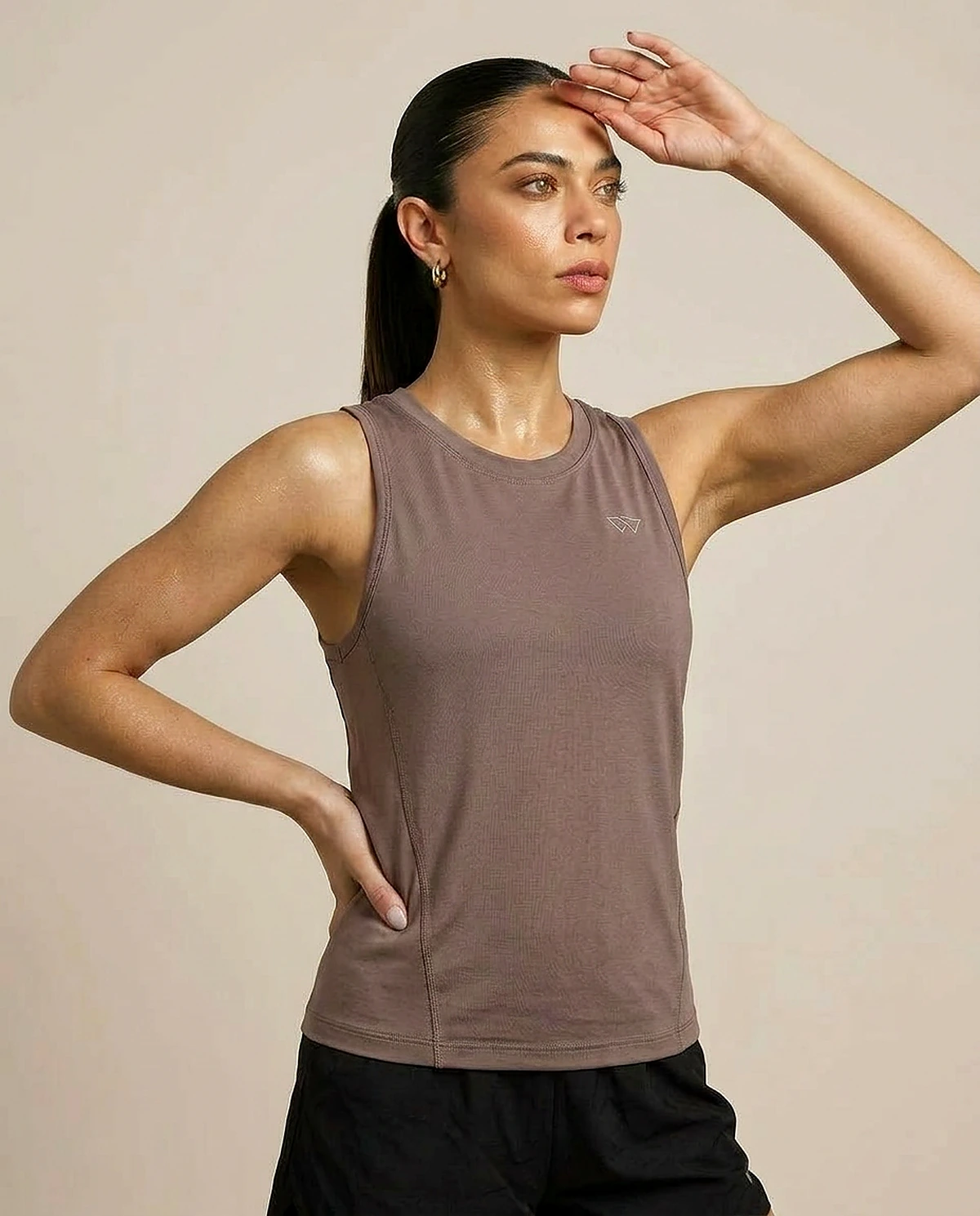 Flow Tank, Black — sleeveless eucalyptus flow tank, eucalyptus fibre activewear by WEARTH India