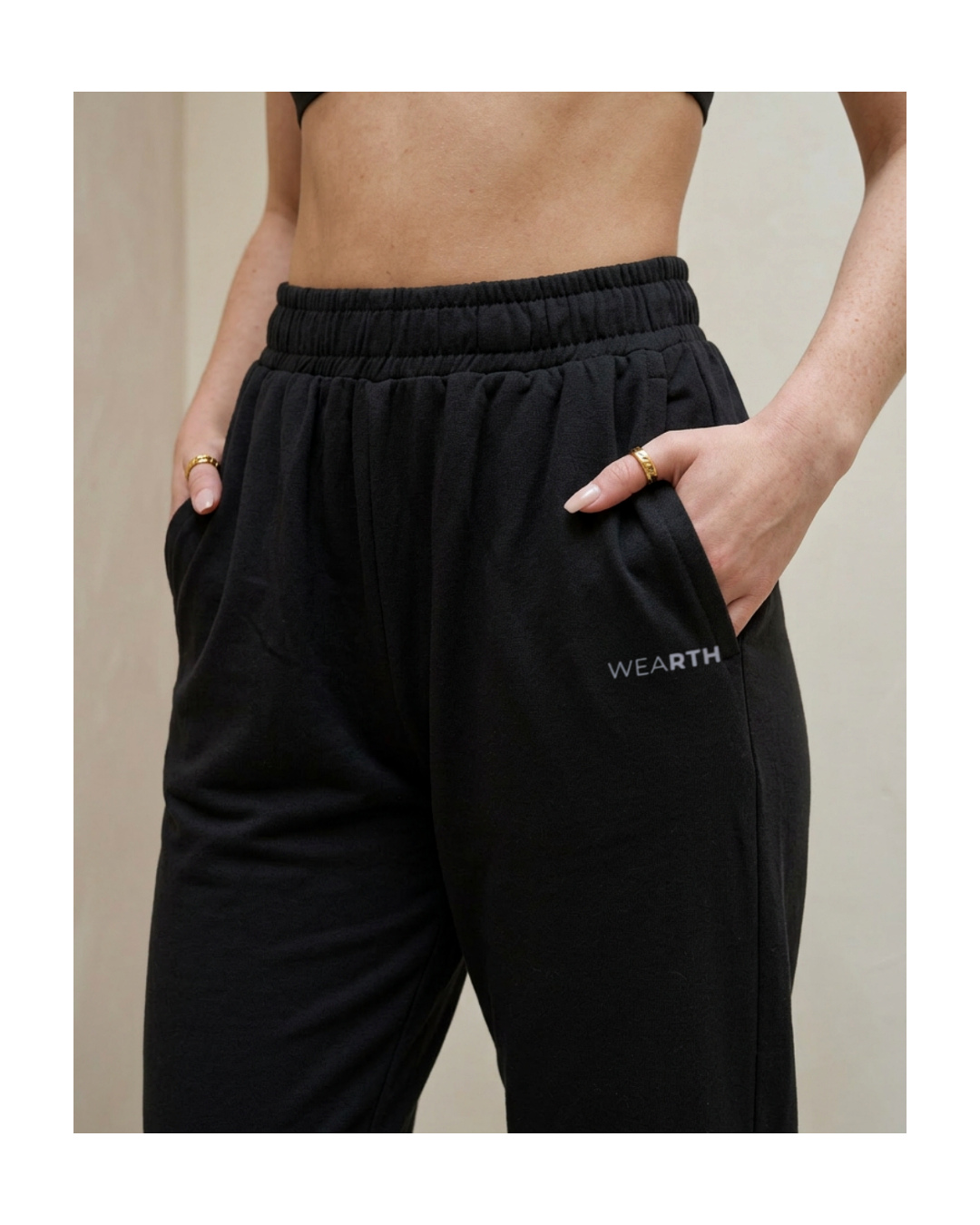 Wearth Everyday Joggers in Black — plant-based fabric women's joggers, soft and breathable