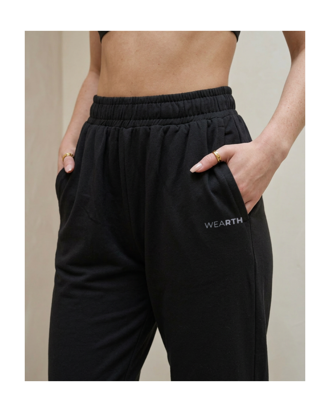Wearth Everyday Joggers in Black — plant-based fabric women's joggers, soft and breathable