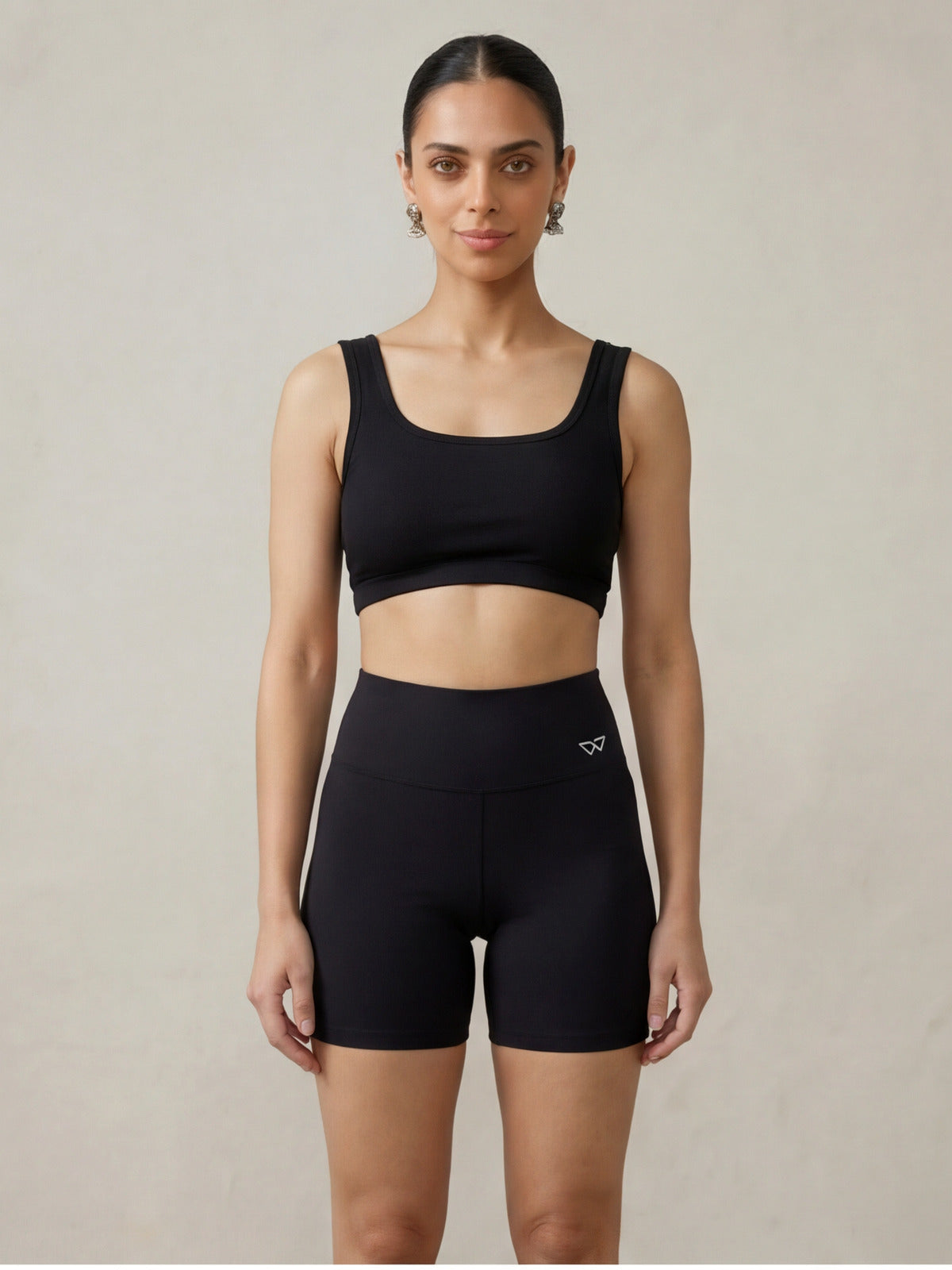 WEARTH Biker Shorts — Front View — Eucalyptus Fibre Women's Activewear