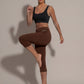 The Still Line Crop in Brown, eucalyptus fibre activewear, no polyester