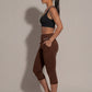 The Still Line Crop in Brown, eucalyptus fibre activewear, no polyester
