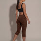 The Still Line Crop in Brown, eucalyptus fibre activewear, no polyester