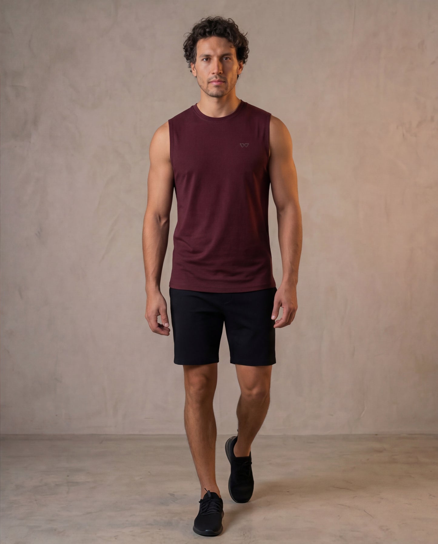 Edge Tank, Maroon — sleeveless edge training tank, eucalyptus fibre activewear by WEARTH India