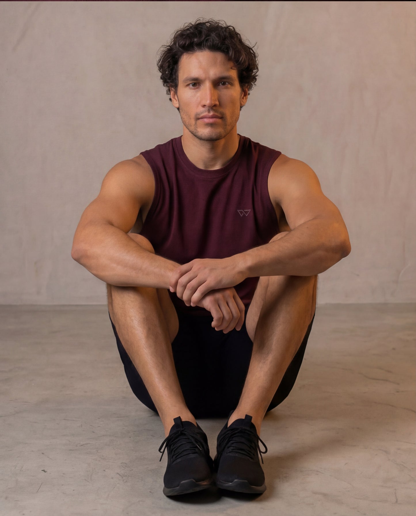 Edge Tank, Maroon — sleeveless edge training tank, eucalyptus fibre activewear by WEARTH India