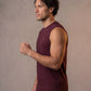 Edge Tank, Maroon — sleeveless edge training tank, eucalyptus fibre activewear by WEARTH India