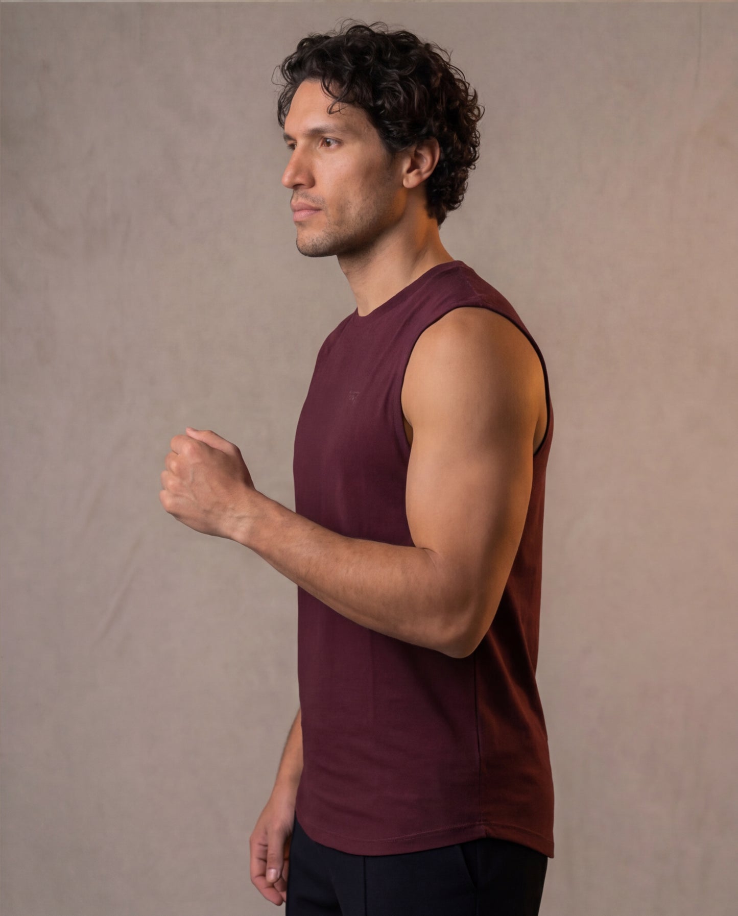 Edge Tank, Maroon — sleeveless edge training tank, eucalyptus fibre activewear by WEARTH India