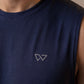 Edge Tank, Navy — sleeveless edge training tank, eucalyptus fibre activewear by WEARTH India