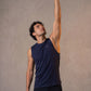 Edge Tank, Navy — sleeveless edge training tank, eucalyptus fibre activewear by WEARTH India