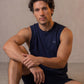 Edge Tank, Navy — sleeveless edge training tank, eucalyptus fibre activewear by WEARTH India