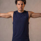 Edge Tank, Navy — sleeveless edge training tank, eucalyptus fibre activewear by WEARTH India