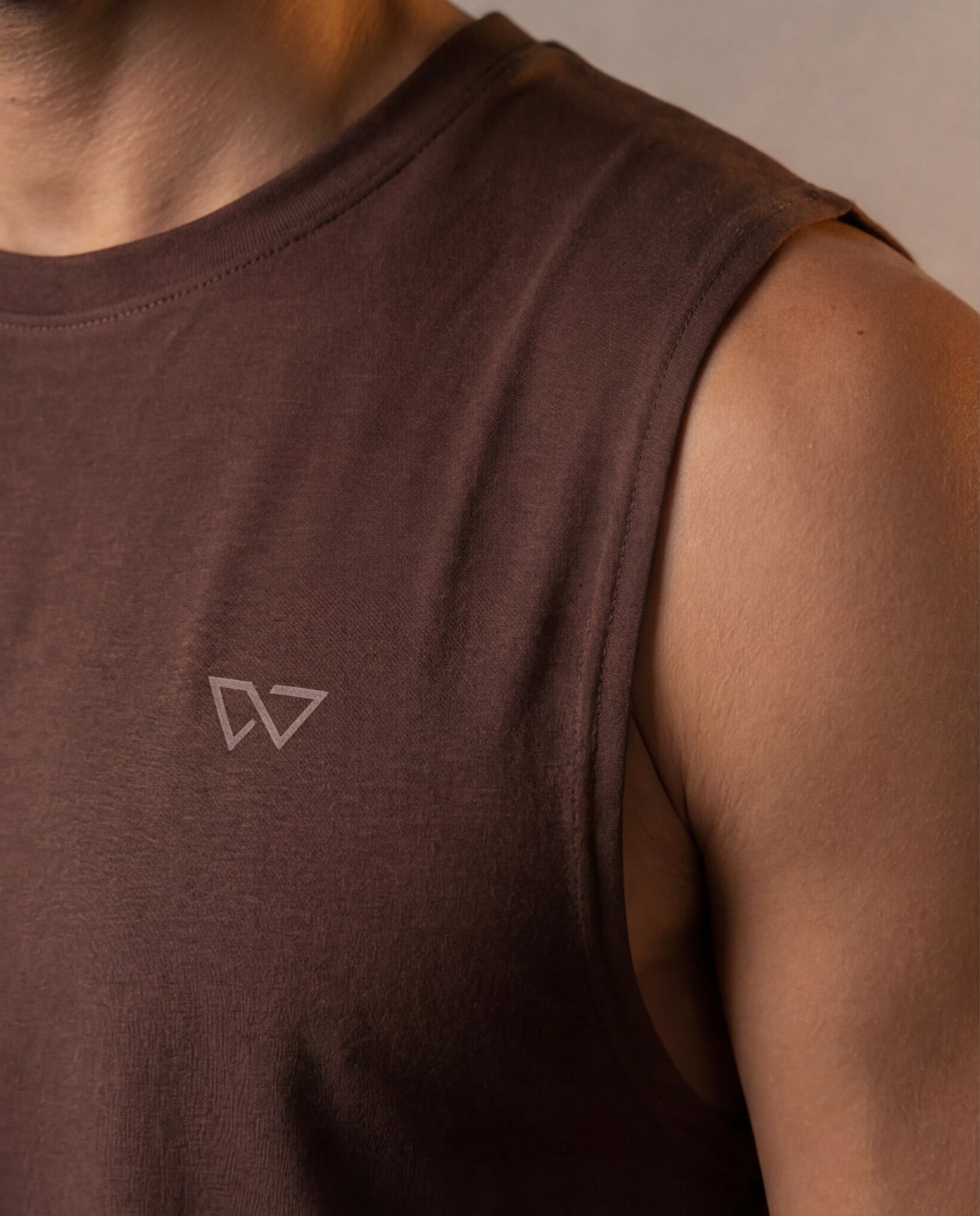 Edge Tank, Olive — sleeveless edge training tank, eucalyptus fibre activewear by WEARTH India