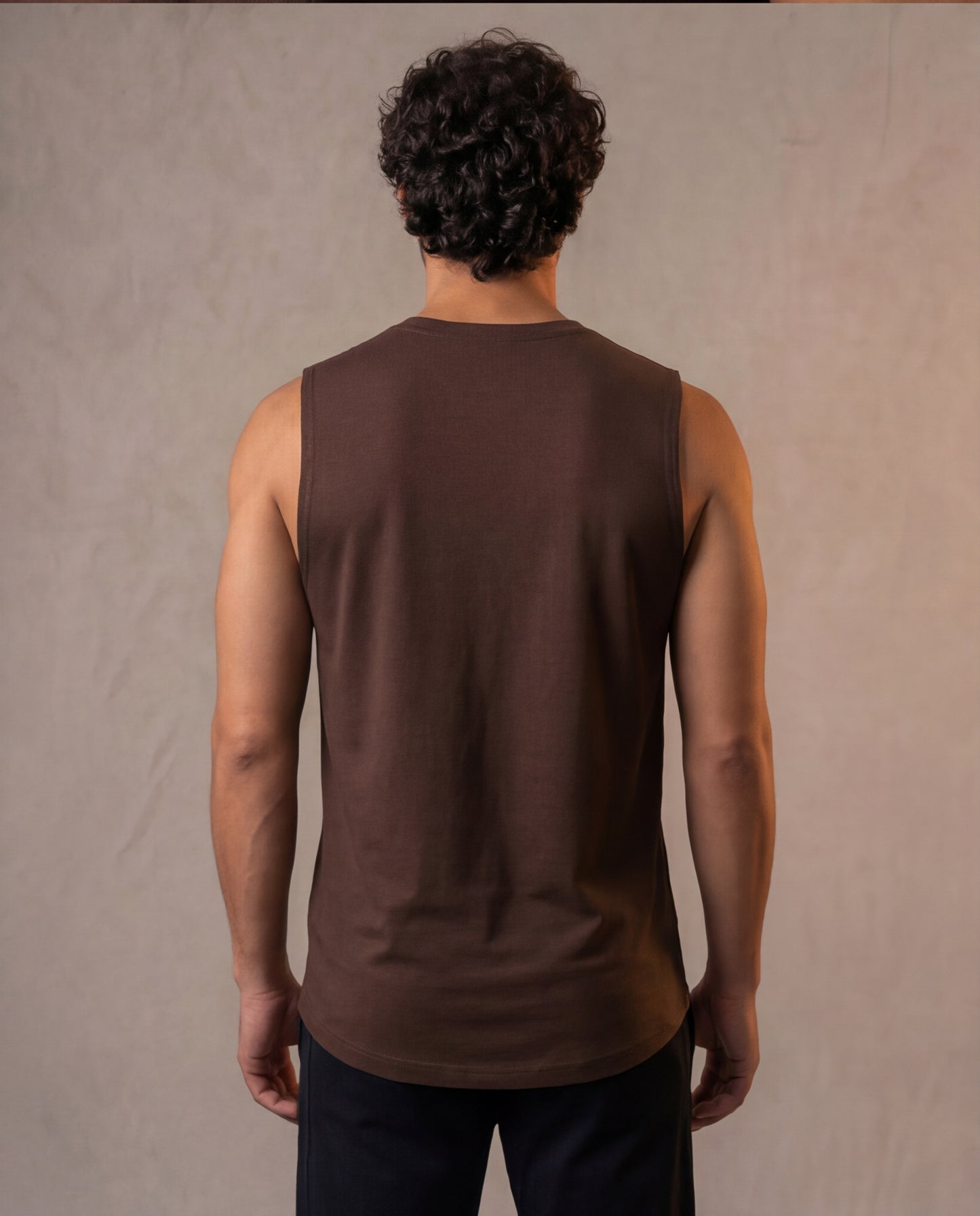 Edge Tank, Olive — sleeveless edge training tank, eucalyptus fibre activewear by WEARTH India