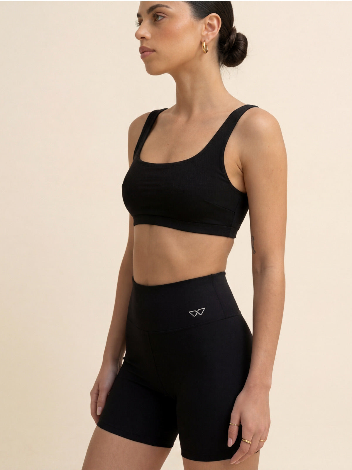 The First Set in Black, eucalyptus fibre activewear, no polyester