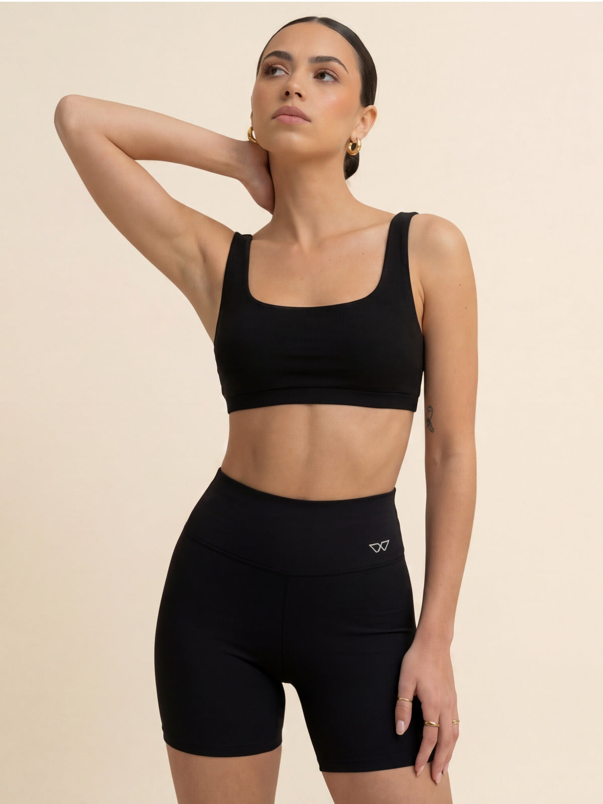 The First Set in Black, eucalyptus fibre activewear, no polyester