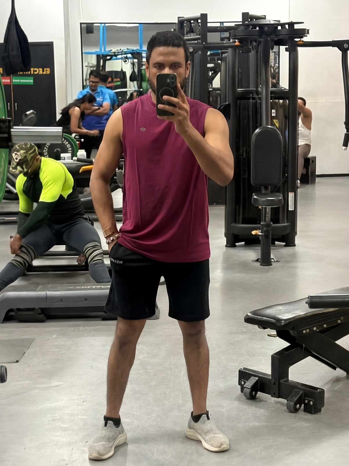 Real customer wearing WEARTH Men's Essential Shorts