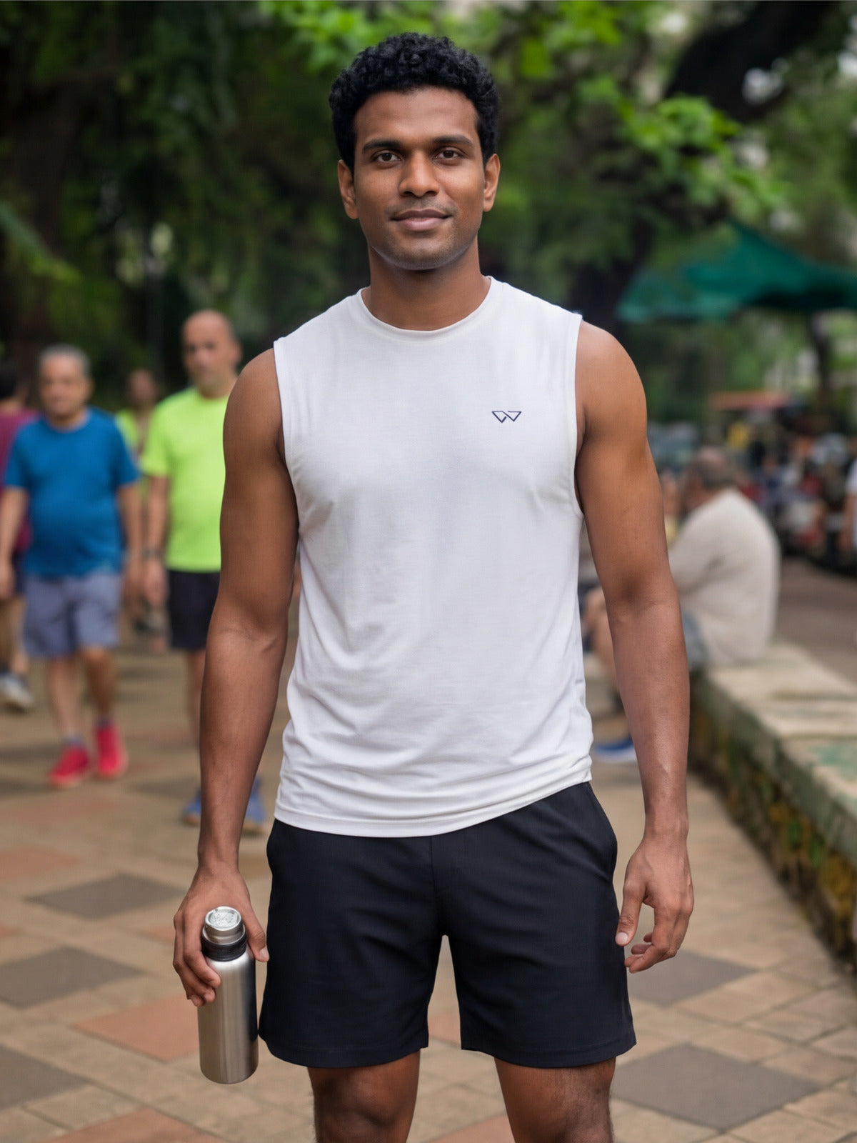 Real customer wearing WEARTH Men's Essential Shorts