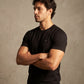 Motion Tee, Black — raglan eucalyptus motion tee, eucalyptus fibre activewear by WEARTH India