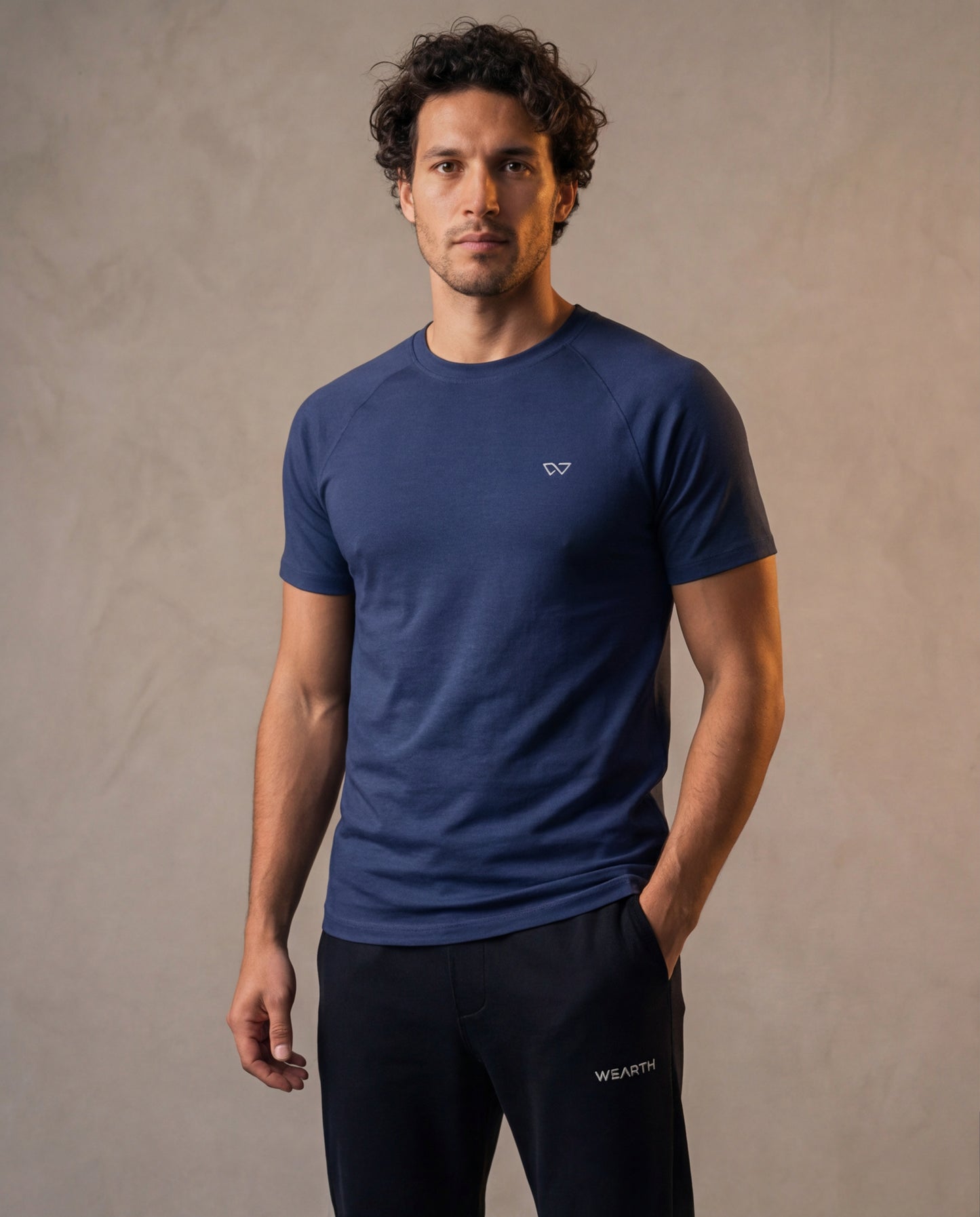 Motion Tee, Navy — raglan eucalyptus motion tee, eucalyptus fibre activewear by WEARTH India