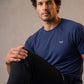 Motion Tee, Navy — raglan eucalyptus motion tee, eucalyptus fibre activewear by WEARTH India