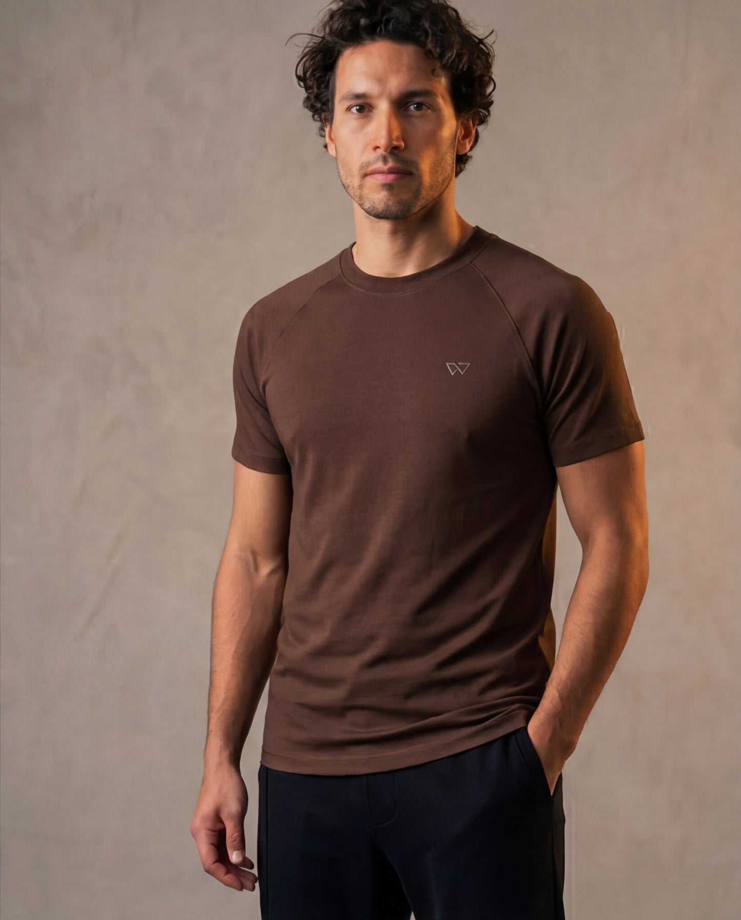 Motion Tee, Olive — raglan eucalyptus motion tee, eucalyptus fibre activewear by WEARTH India