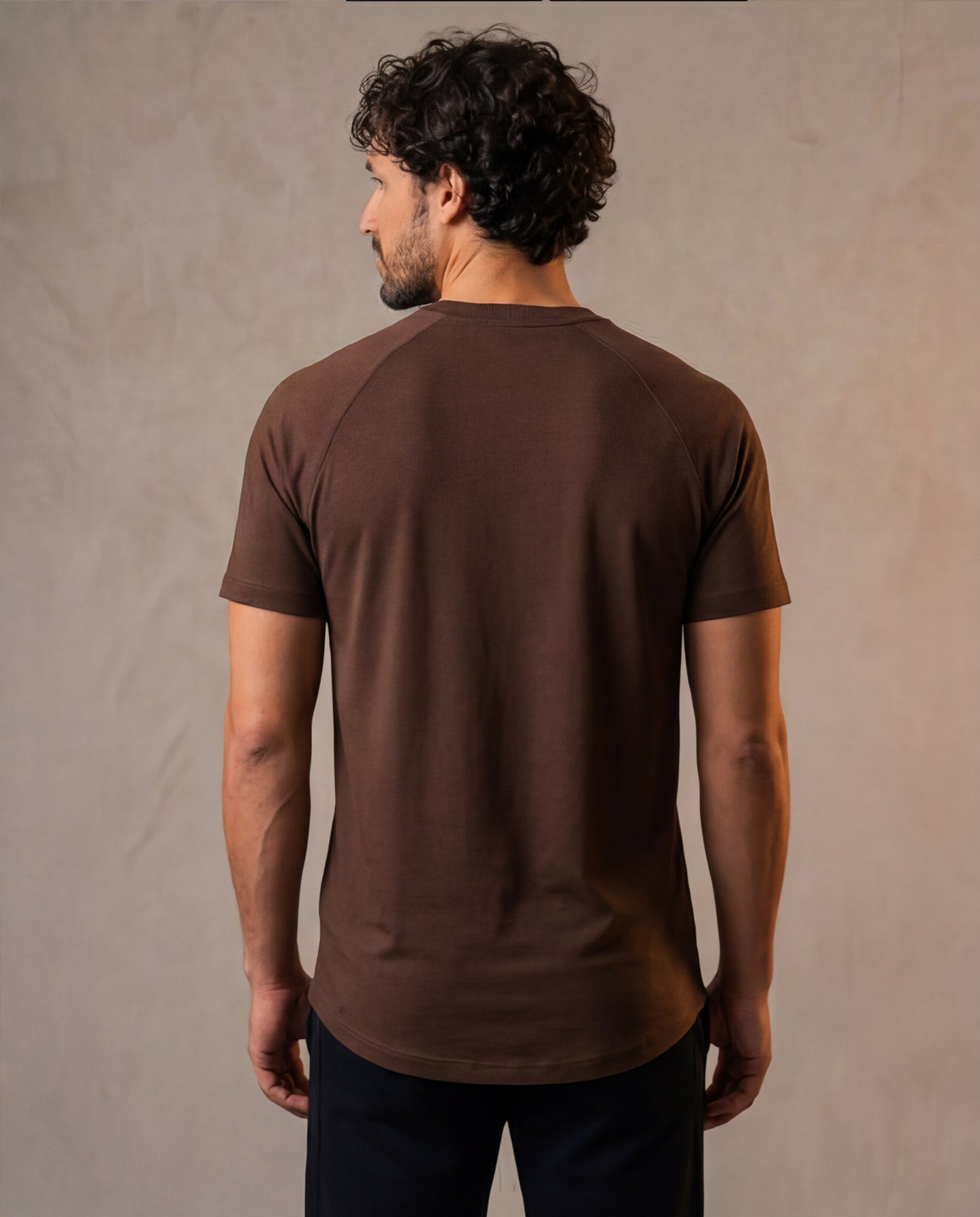 Motion Tee, Olive — raglan eucalyptus motion tee, eucalyptus fibre activewear by WEARTH India