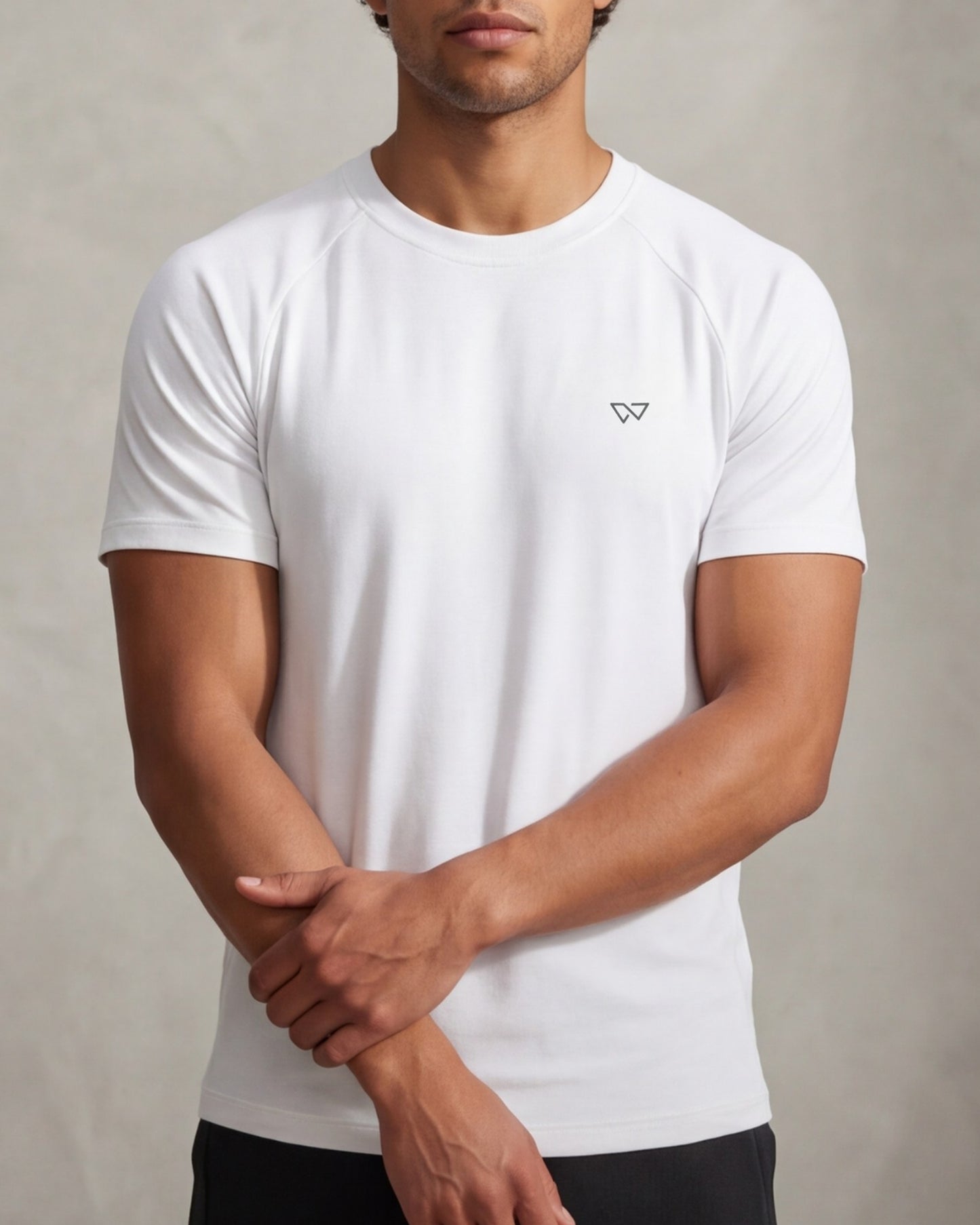 Motion Tee, White — raglan eucalyptus motion tee, eucalyptus fibre activewear by WEARTH India
