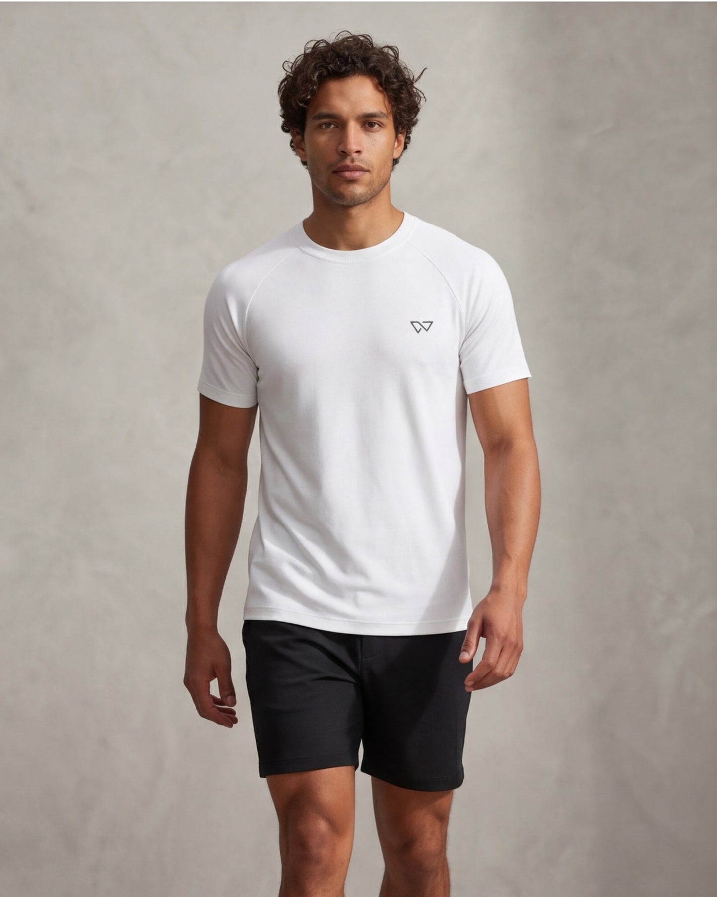 Motion Tee, White — raglan eucalyptus motion tee, eucalyptus fibre activewear by WEARTH India