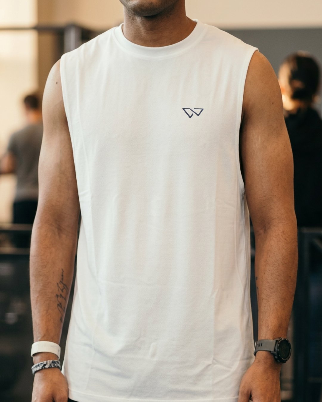 Real customer wearing WEARTH — sleeveless regular fit tshirt men