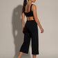 WEARTH The Studio Crop — Black — Studio Detail — Plant-Based Activewear
