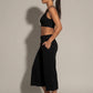 WEARTH The Studio Crop — Black — Wide Leg Silhouette — Plant-Based Activewear