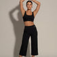 WEARTH The Studio Crop — Black — Waistband Detail — Zero Polyester