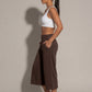 WEARTH The Studio Crop — Brown — Wide Leg Silhouette — Plant-Based Activewear