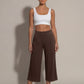 WEARTH The Studio Crop — Brown — Waistband Detail — Zero Polyester