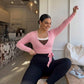 Pink wrap, seated, eucalyptus fibre activewear by WEARTH India
