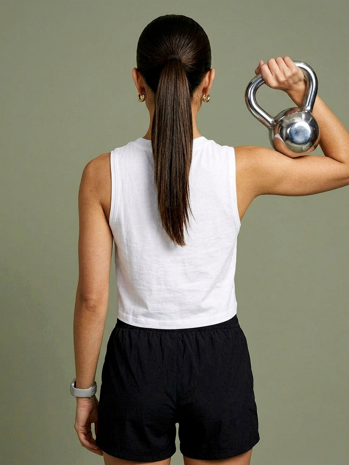 The Hold Crop in Black, eucalyptus fibre activewear, no polyester
