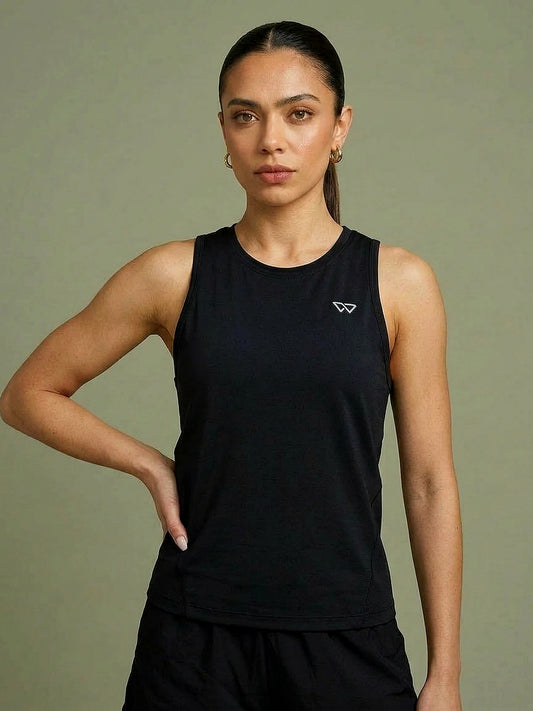 The Longline Tank in Maroon, eucalyptus fibre activewear, no polyester