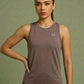 The Longline Tank in White, eucalyptus fibre activewear, no polyester
